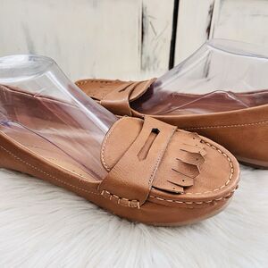 Comfortview Light Brown Keltie Penny Loafers Driving Shoes Comfort - Size 8.5WW